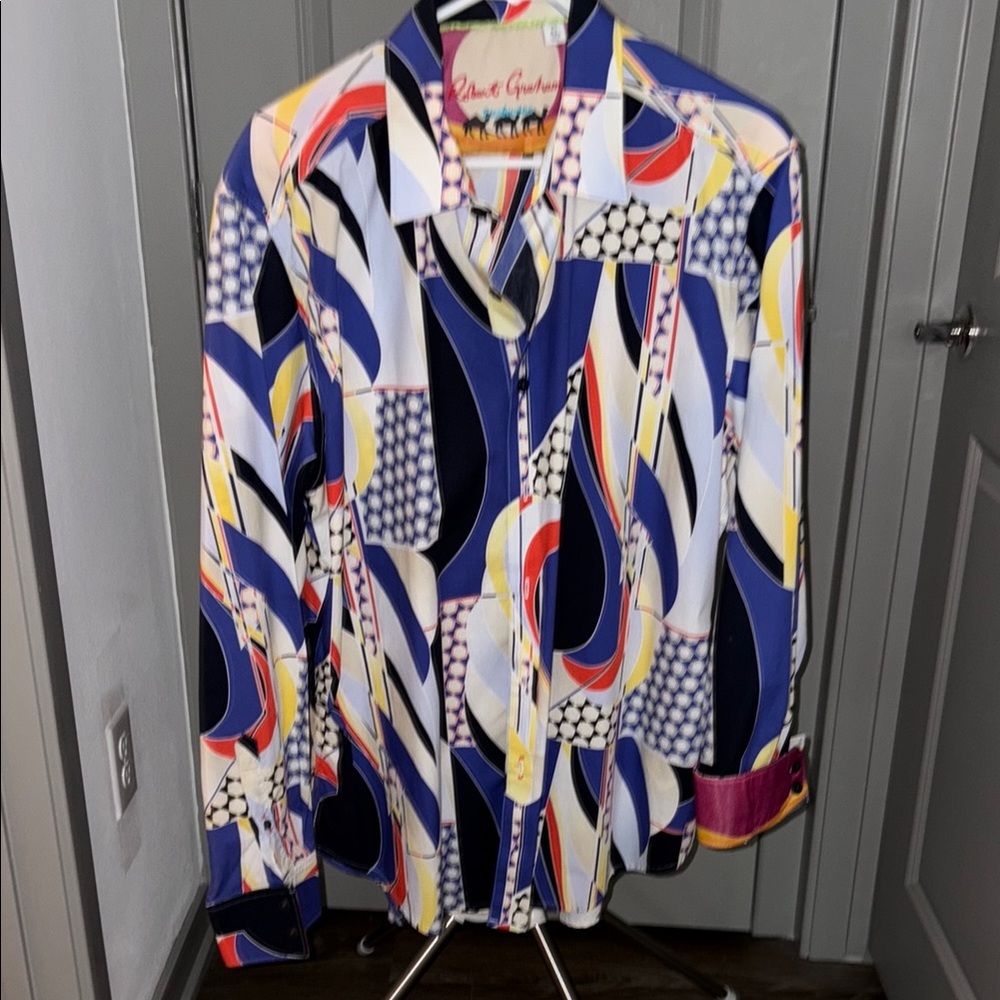 Colorful Geometric Button-Up Shirt